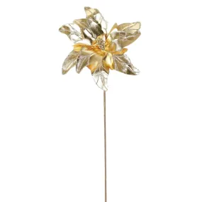 25" by 11" Gold Metallic Geo Tile Poinsettia 28170
