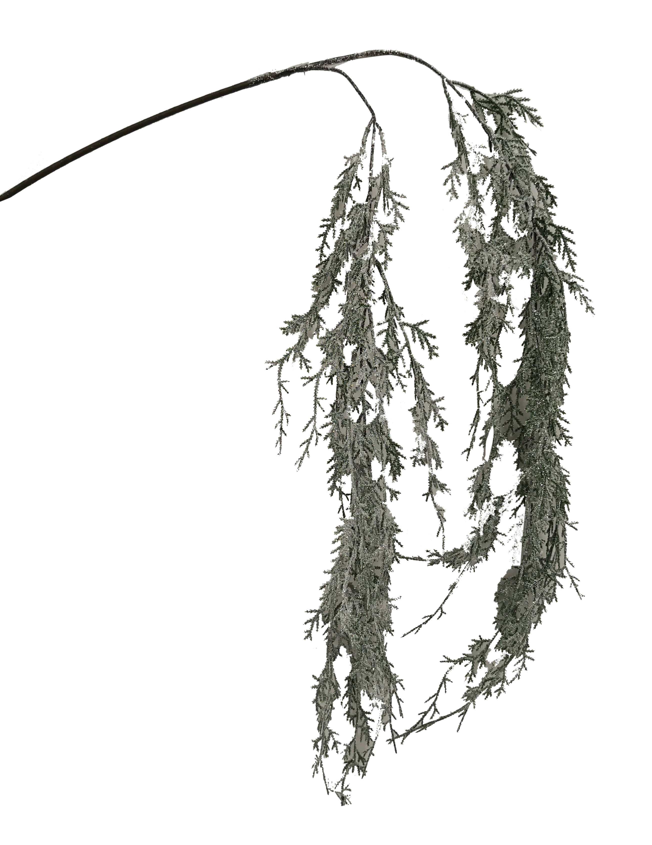 44" Snow Hanging Cedar Spray 85343SNOW