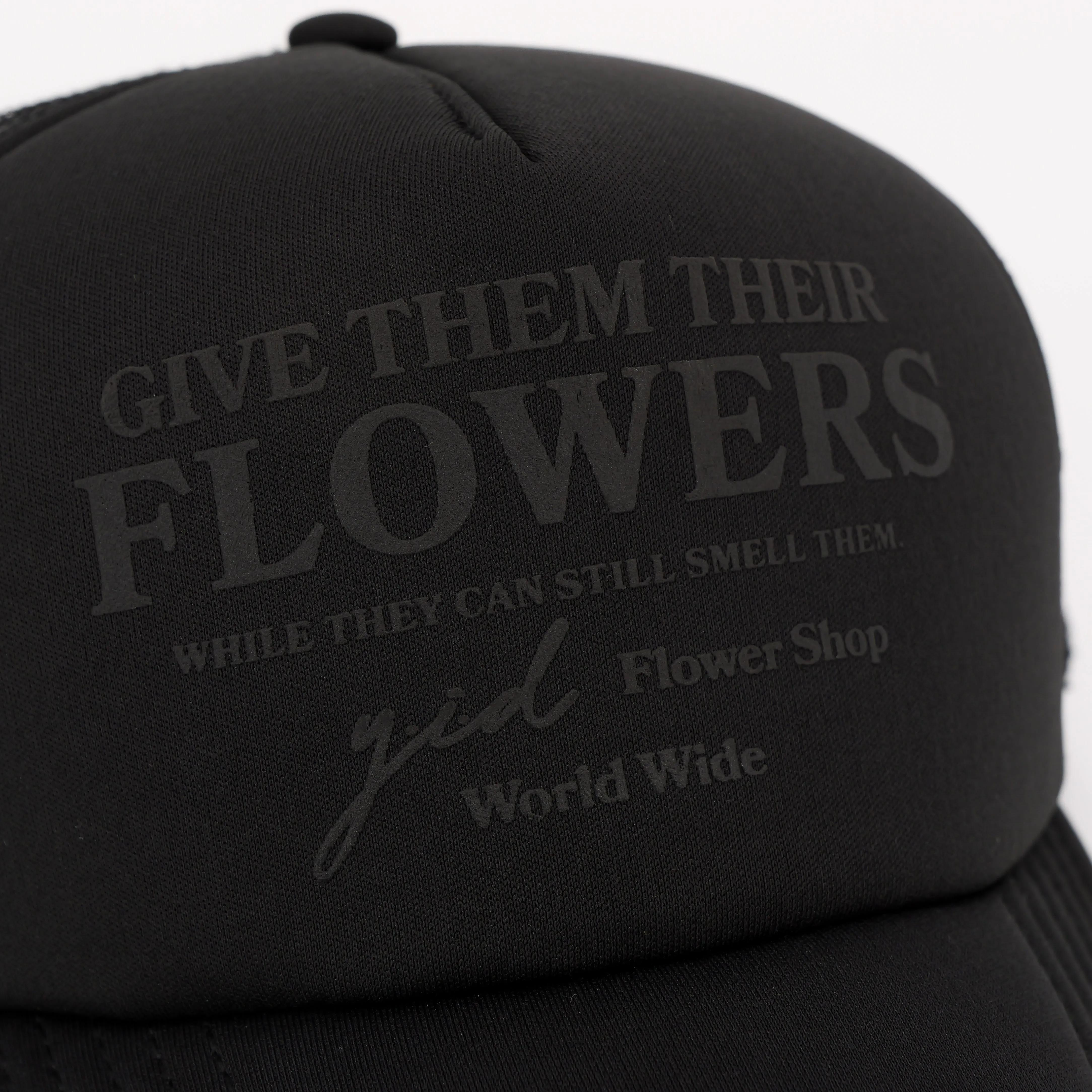 FLOWER SHOP TRUCKER HAT BLACK/BLACK