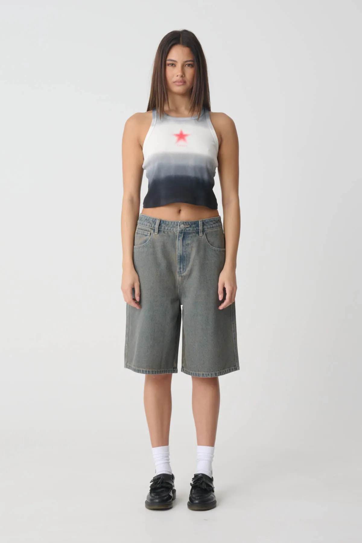 GORDON SPRAY BAGGY SHORT - VINTAGE BLUE / PINK