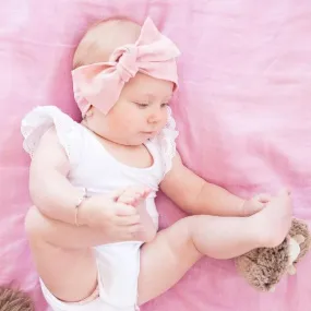 Pink Acid Wash Bow Knot Headband