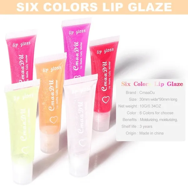 Wholesale CmaaDu 6 Colors Pure Transparent Moisturizing Moisturizing Lip Balm Lip Glaze JDC-MK-Nic020